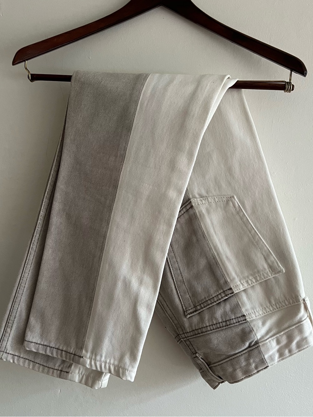 Topshop Gray & White Color Block Jeans W26 L32 Straight Leg